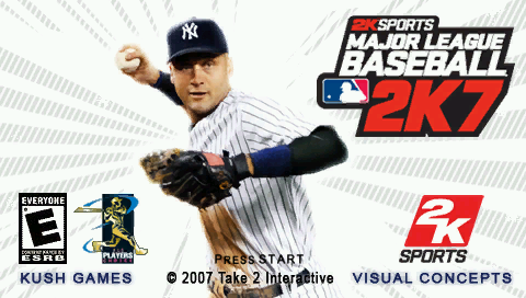 Major League Baseball 2K7 title screen for PSP